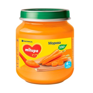 МИЛУПА Пюре овощное Морковь с 4 мес. 80г