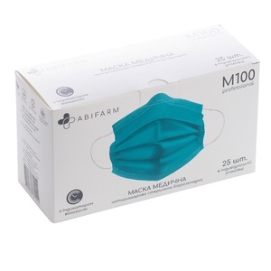 МАСКА медицинская Abifarm М100 professional с индик.влаж.4-слойная стерильная биоразлагаемая №25НДС
