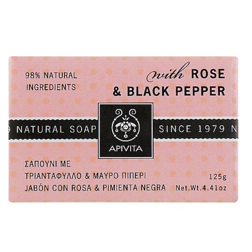 АПИВИТА Мыло с розой и чёрным перцем 125г - фото 1 | Сеть аптек Viridis