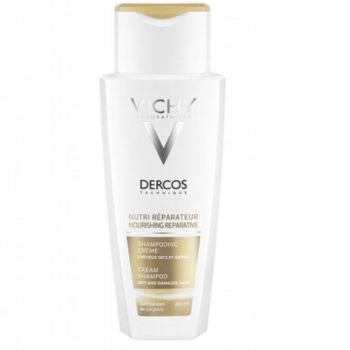 ВИШИ Деркос Питательно-восстанавливающий шампунь-крем для сухих поврежденных волос флакон 200мл - фото 1 | Сеть аптек Viridis