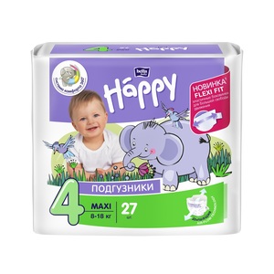 БЕЛЛА Подгузники д/дет. Baby Happy Maxi (8-18кг) 27шт
