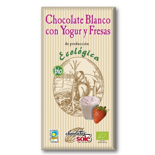 СОЛЕ Шоколад белый органический с йогуртом и клубникой 100 г - фото 1 | Сеть аптек Viridis