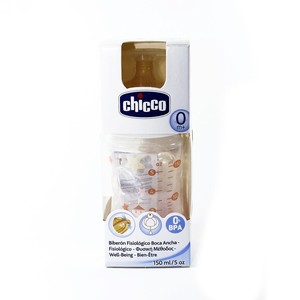 Chicco Бутылка пластик.,150мл., для дев.-соска лат.норм.поток,(0м+)