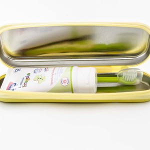 Chicco Дорожный набор: щетка зубная + паста(желт.)