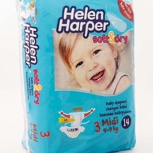 HELEN HARPER SOFT& DRY Midi  - підгузники для дітей (вага 4-9 кг.)  економ класу 14 шт.