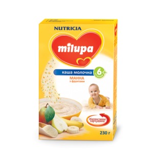 МИЛУПА Каша молочная манная с фруктами с 6 мес. 230г