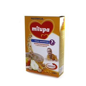 МИЛУПА Каша молочная мультизлаковая с фруктами с 7 мес. 230г