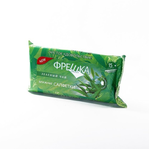 САЛФЕТКИ влажные Фрешка Зеленый чай 15шт - фото 1 | Сеть аптек Viridis